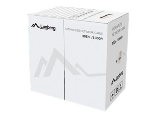 Lanberg | LAN Cable Cat.6 UTP, Solid CU Fluke Passed | LCU6-12CU-0305-S | 305 m | Grey