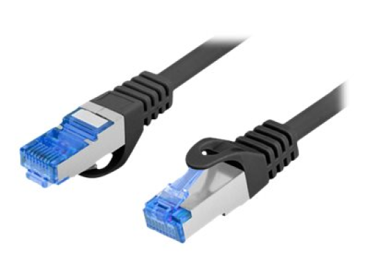 Lanberg | Patchcord Cat.6A S / FTP LSZH CCA Black Fluke Passed | PCF6A-10CC-0050-BK | 0.5 m | Black