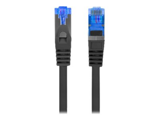 Lanberg | Patch cable - CAT 6a | RJ-45 - male | RJ-45 - male | 1 m | Black | RAL 9004