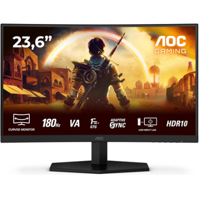 AOC | Gaming monitor | C24G42E | 24 " | VA | FHD | 16:9 | 180 Hz | 0.5 ms | 1920 x 1080 pixels | 250 cd / m² | HDMI ports quantity 2 | Black