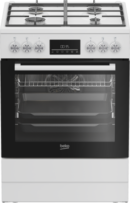 BEKO Cooker | FBM62330GWDTN | Hob type Gas | Oven type Electric | White | Width 60 cm | Grilling | LED | Depth 60 cm | 72 L