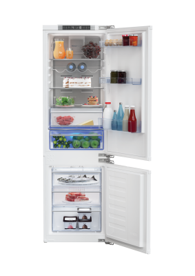 BEKO Refrigerator | BCNA275E4FN | Energy efficiency class E | Built-in | Combi | Height 177.5 cm | No Frost system | Fridge net capacity 185 L | Freezer net capacity 69 L | Display | 38 dB | White