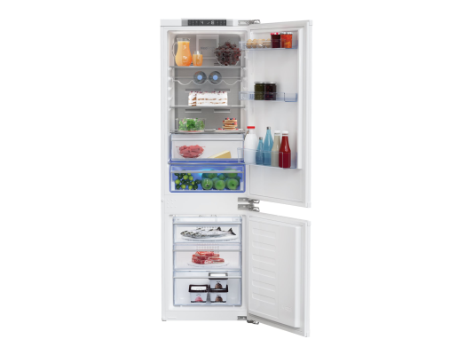 BEKO Refrigerator | BCNA275E4FN | Energy efficiency class E | Built-in | Combi | Height 177.5 cm | No Frost system | Fridge net capacity 185 L | Freezer net capacity 69 L | Display | 38 dB | White