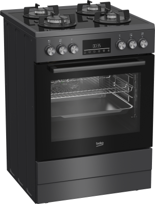 BEKO Cooker | FBM62330GADSN | Hob type Gas | Oven type Electric | Grey | Width 60 cm | Grilling | LED | Depth 60 cm | 72 L