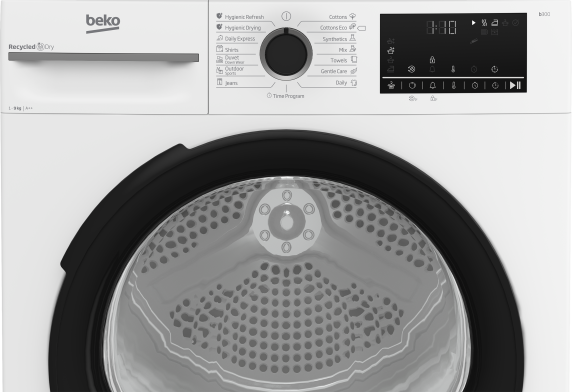 BEKO | Dryer Machine with Heat Pump | BM3T49230W | Energy efficiency class E | Front loading | 9 kg | Digital | Depth 60.7 cm | White