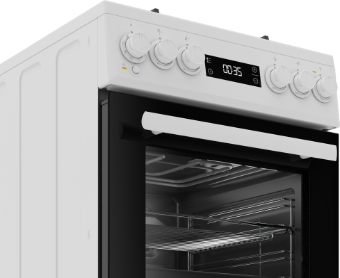 BEKO Cooker | FSM51339DWDS | Hob type Gas | Oven type Electric | White | Width 50 cm | Grilling | LED | Depth 60 cm | 60 L