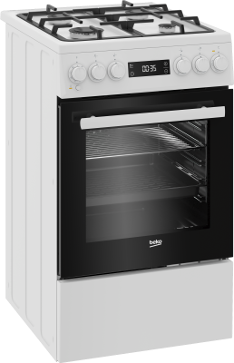 BEKO Cooker | FSM51339DWDS | Hob type Gas | Oven type Electric | White | Width 50 cm | Grilling | LED | Depth 60 cm | 60 L