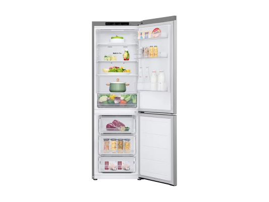 LG Refrigerator | GBV21L0EPY | Energy efficiency class E | Free standing | Combi | Height 186 cm | No Frost system | Fridge net capacity 234 L | Freezer net capacity 110 L | Display | 35 dB | Prime Silver