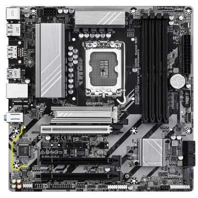 Gigabyte B860M DS3H | Processor family Intel | Processor socket LGA1851 | DDR5 | Supported hard disk drive interfaces M.2, SATA | Number of SATA connectors 4