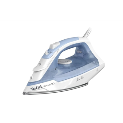 TEFAL Steam Iron | FV2C41E0 Virtuo | Steam Iron | 2000 W | Water tank capacity 240 ml | Continuous steam 27 g / min | Steam boost performance 120 g / min | Blue / White