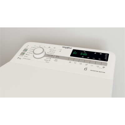 Whirlpool Washing Machine | TDLR 7231BS EU | Energy efficiency class D | Top loading | Washing capacity 7 kg | 1200 RPM | Depth 60 cm | Width 40 cm | Display | LED | White