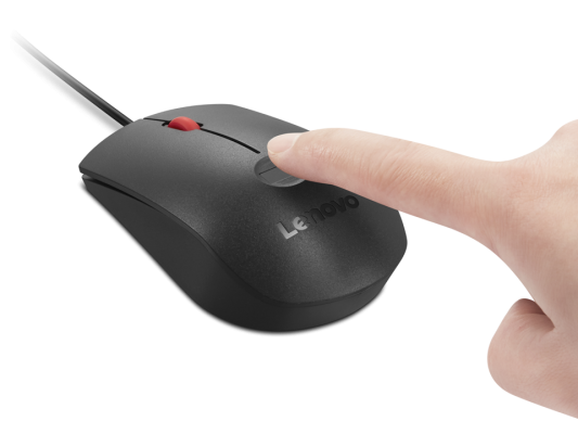 Lenovo Fingerprint Biometric USB Mouse Gen3 | Wired | USB-A | Black / Red