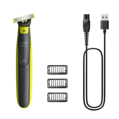 Philips Shaver | QP2724 / 23 OneBlade | Operating time (max) 45 min | Wet & Dry | NiMH | Black / Lime