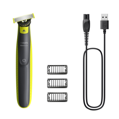 Philips Shaver | QP2724 / 23 OneBlade | Operating time (max) 45 min | Wet & Dry | NiMH | Black / Lime