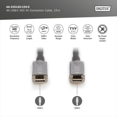 Digitus 4K USB Type-C AOC AV Connection Cable | AK-330160-150-S