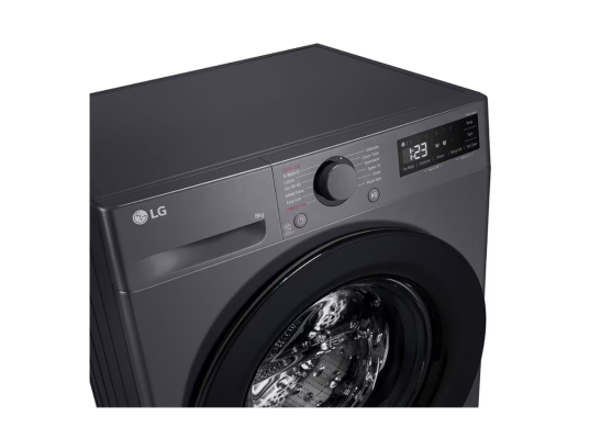 LG Washing machine | F2WR508SBM | Energy efficiency class A | Front loading | Washing capacity 8 kg | 1200 RPM | Depth 48 cm | Width 60 cm | Display | LED | Steam function | Direct drive | Black