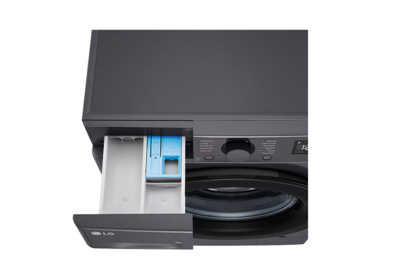 LG Washing machine | F2WR508SBM | Energy efficiency class A | Front loading | Washing capacity 8 kg | 1200 RPM | Depth 48 cm | Width 60 cm | Display | LED | Steam function | Direct drive | Black