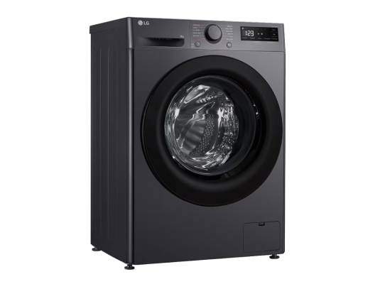 LG Washing machine | F2WR508SBM | Energy efficiency class A | Front loading | Washing capacity 8 kg | 1200 RPM | Depth 48 cm | Width 60 cm | Display | LED | Steam function | Direct drive | Black