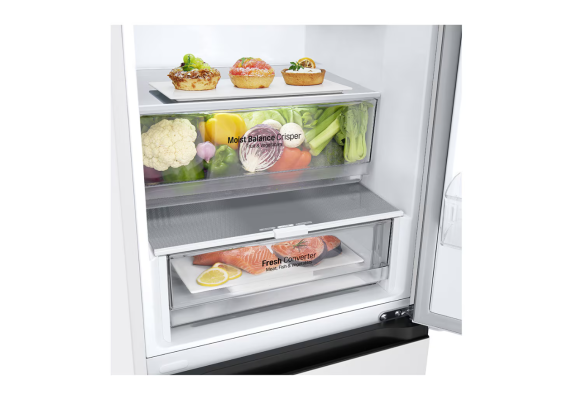 LG Refrigerator | GBV3200DSW | Energy efficiency class D | Free standing | Combi | Height 203 cm | No Frost system | Fridge net capacity 277 L | Freezer net capacity 110 L | Display | 35 dB | White