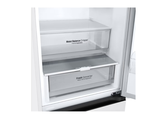 LG Refrigerator | GBV3200DSW | Energy efficiency class D | Free standing | Combi | Height 203 cm | No Frost system | Fridge net capacity 277 L | Freezer net capacity 110 L | Display | 35 dB | White