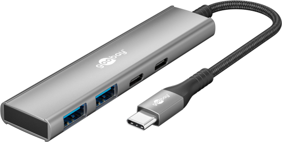 Goobay Slim 4-Port USB Hub, USB-C to USB-C / USB-A, 5 Gbit / s | 76563