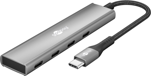 Goobay Slim 4-Port USB Hub, USB-C to USB-C, 5 Gbit / s
