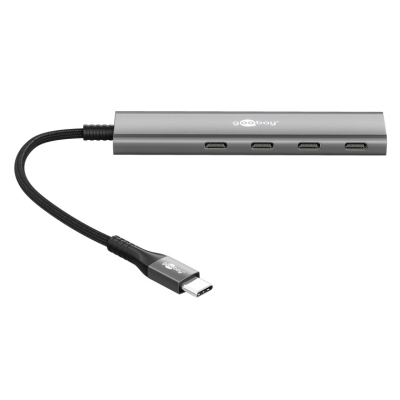 Goobay Slim 4-Port USB Hub, USB-C to USB-C, 5 Gbit / s