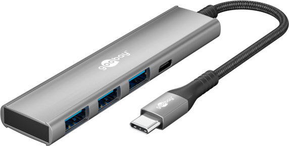 Goobay Slim 4-Port USB Hub, USB-C to USB-C / USB-A, 5 Gbit / s | 76562