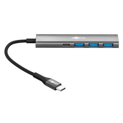 Goobay Slim 4-Port USB Hub, USB-C to USB-C / USB-A, 5 Gbit / s | 76562