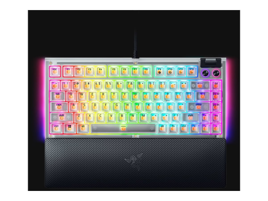 Razer Hot-swappable Mechanical Gaming Keyboard | BlackWidow V4 75% | Gaming Keyboard | Wired | US | Phantom White Edition | USB Type-C | Razer Mechanical Switches (Tactile)