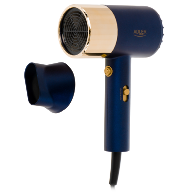 Adler Hair dryer | AD 2280 | 1800 W | Number of temperature settings 3 | Blue / Gold