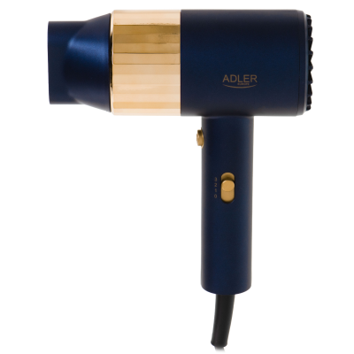 Adler Hair dryer | AD 2280 | 1800 W | Number of temperature settings 3 | Blue / Gold