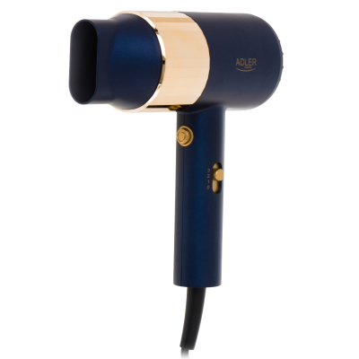 Adler Hair dryer | AD 2280 | 1800 W | Number of temperature settings 3 | Blue / Gold