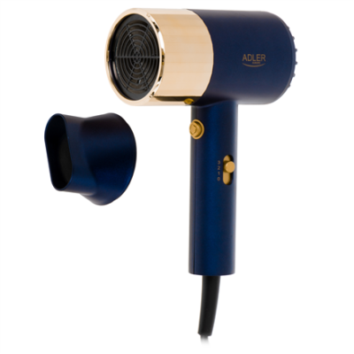 Adler Hair dryer | AD 2280 | 1800 W | Number of temperature settings 3 | Blue / Gold