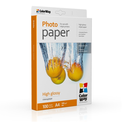ColorWay Photo Paper, 100 sheets | 180 g / m² | A4 | High Glossy