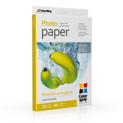 ColorWay Photo Paper, 50 sheets | 255 g / m² | A4 | Premium Semi-Glossy