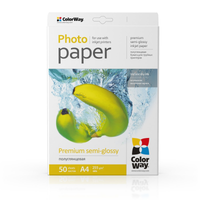ColorWay Photo Paper, 50 sheets | 255 g / m² | A4 | Premium Semi-Glossy