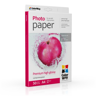 ColorWay Photo Paper, 50 sheets | 255 g / m² | A4 | Premium High Glossy