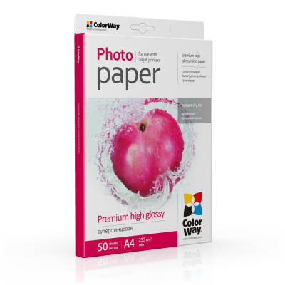 ColorWay Photo Paper, 50 sheets | 255 g / m² | A4 | Premium High Glossy