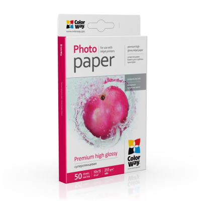 ColorWay Photo Paper, 50 sheets | 255 g / m² | 10x15 | Premium High Glossy