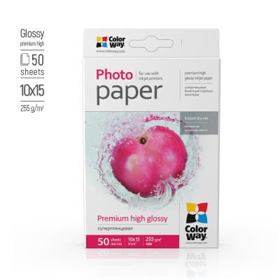 ColorWay Photo Paper, 50 sheets | 255 g / m² | 10x15 | Premium High Glossy