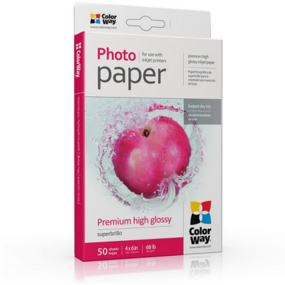 ColorWay Photo Paper, 50 sheets | 255 g / m² | 10x15 | Premium High Glossy