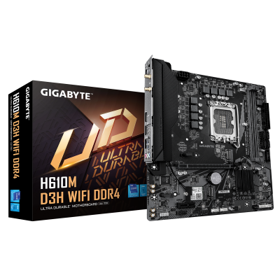 Gigabyte H610M D3H WIFI DDR4 | Processor family Intel | Processor socket LGA1700 | Supported hard disk drive interfaces SATA, M.2 | Number of SATA connectors 4