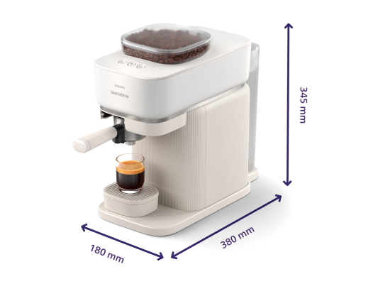 Philips Coffee maker | BAR300 / 03 Baristina | Pump pressure 16 bar | Semi-automatic | 122.8 W | White