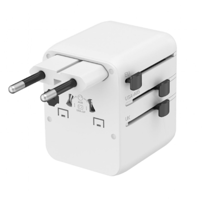 Gembird Universal travel power adapter | TPA-1A2C20-01-W | 20 W | Travel Adapter