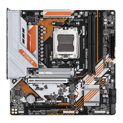 Gigabyte B850M FORCE (rev. 1.0) | Processor family AMD | Processor socket AM5 | DDR5 | Supported hard disk drive interfaces SATA, M.2 | Number of SATA connectors 4