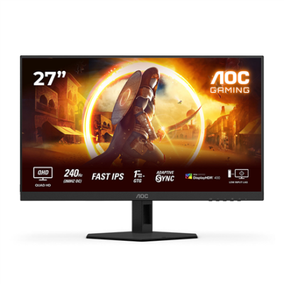 AOC | Q27G4ZR | 27 " | Fast IPS | QHD | 16:9 | 240 Hz | 1 ms | 2560 x 1440 pixels | 400 cd / m² | HDMI ports quantity 2 | Black
