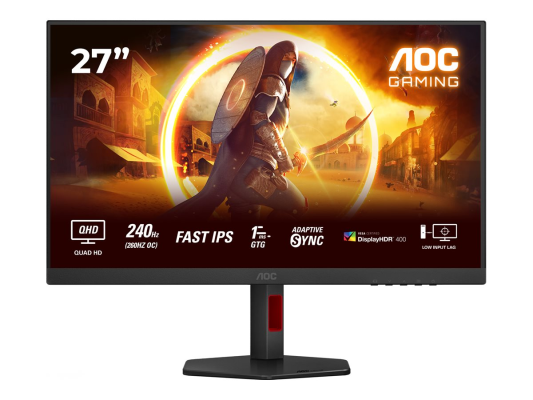 AOC | Q27G4ZR | 27 " | Fast IPS | QHD | 16:9 | 240 Hz | 1 ms | 2560 x 1440 pixels | 400 cd / m² | HDMI ports quantity 2 | Black