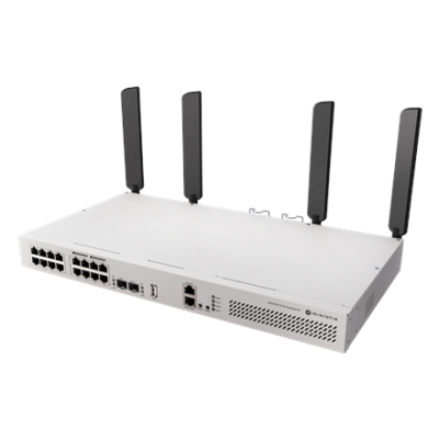 MikroTik Cloud Router Switch with RouterOS L5 Rackmount Case | CRS418-8P-8G-2S+5axQ2axQ-RM