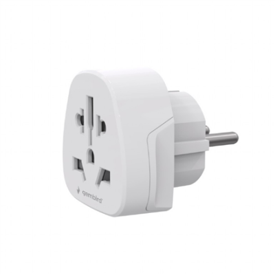 Gembird World to EU power adapter plug, 15 A | A-AC-EUMINTF | Travel adapter